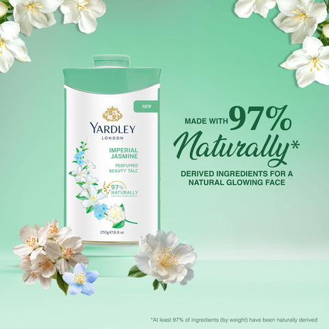Yardley London Jasmine Perfumed Talcum Powder - 250 g. 8.8 oz, Deodorizing Talc