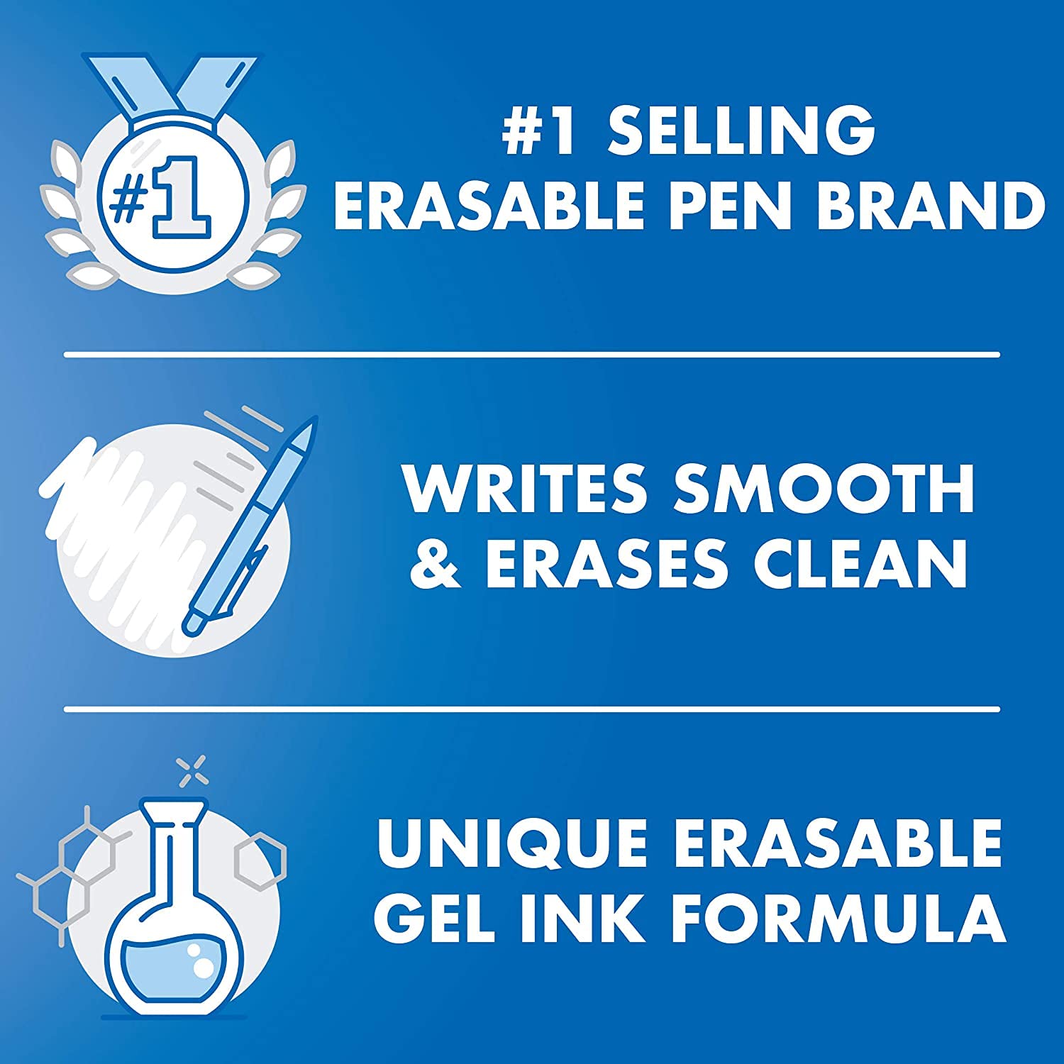 PILOT FriXion ColorSticks Erasable Gel Ink Stick Pens, Fine Point, Black Ink, Tub of 36 (5798)