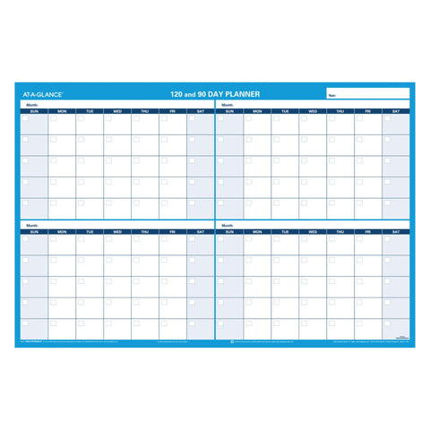 AT-A-GLANCE Undated Erasable Wall Calendar, 36" x 24", XLarge, 90-Day and 120-Day, Reversible, Horizontal (PM239B28)