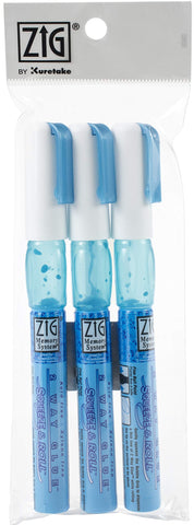 Kuretake Zig 2 Way Glue Pen 1mm Ball Tip 3 pcs Set, Adhesive for Professional,Artists, Crafting, Scrapbooking, Gift Card, Made in Japan