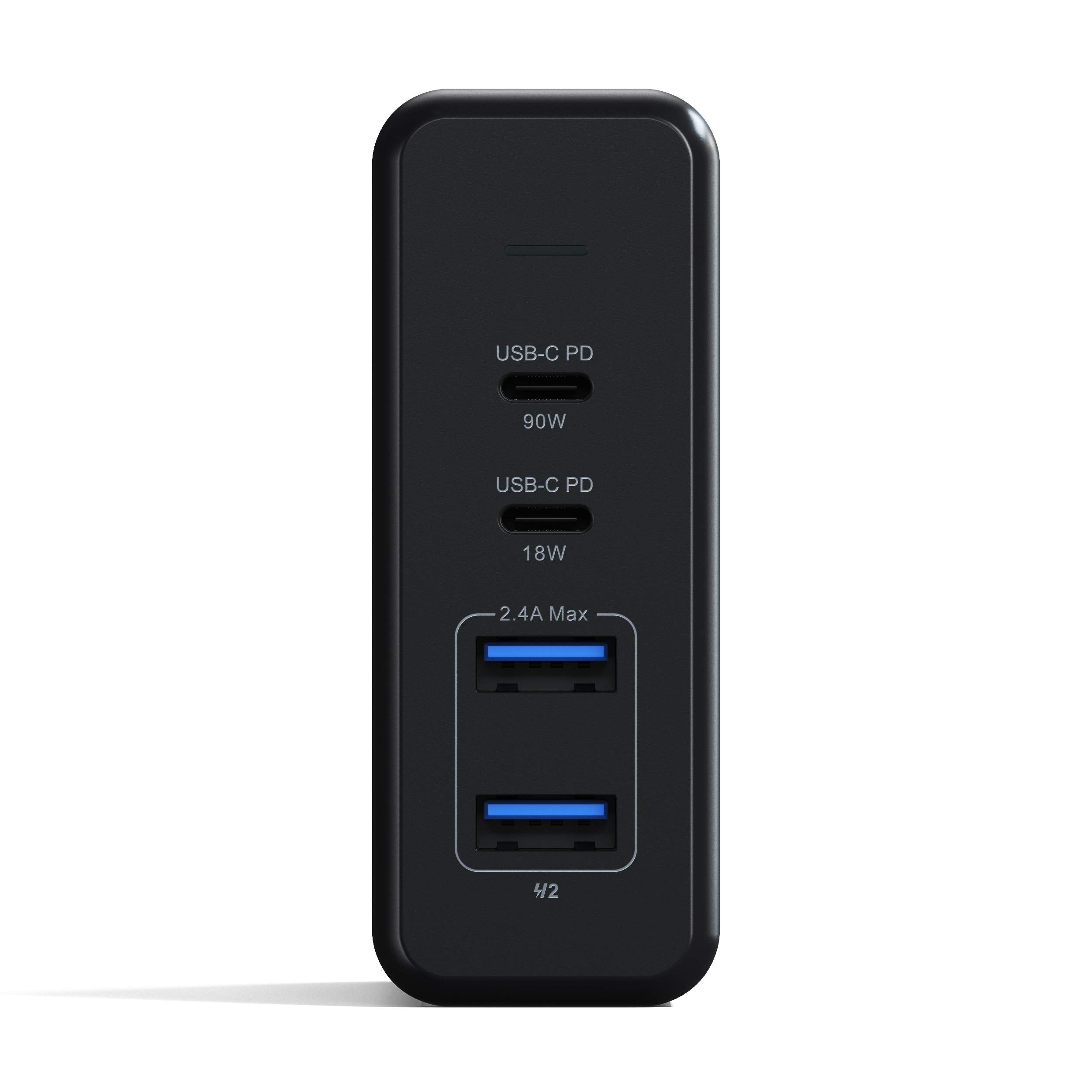 Satechi 108W Pro USB C PD Desktop Charging Station – 2 USBC PD & 2 USB A Ports, Compatible with 2025/2020/2019 MacBook Pro, 2020/2018 MacBook Air, M5/M1 iPad Pro/Air, iPhone 16 (Pro/Pro Max/Plus - US)