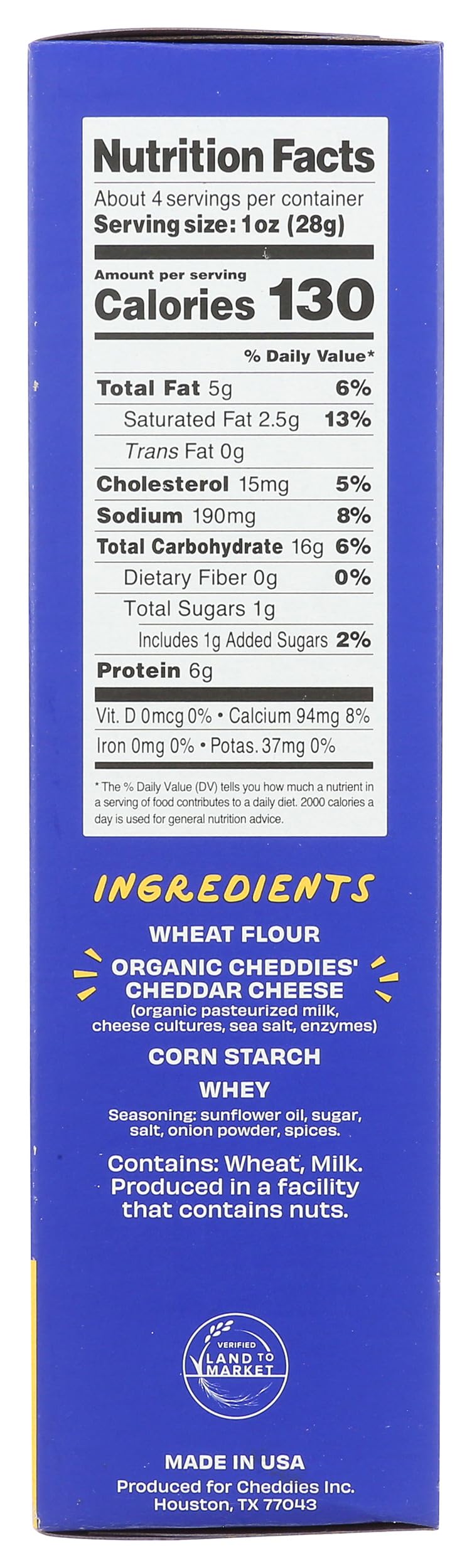 Cheddies, All Natural Protein Packed Cheddar Crackers, Cheddar Cheese, 4.2 Ounce, 6g Protein, Low Carb