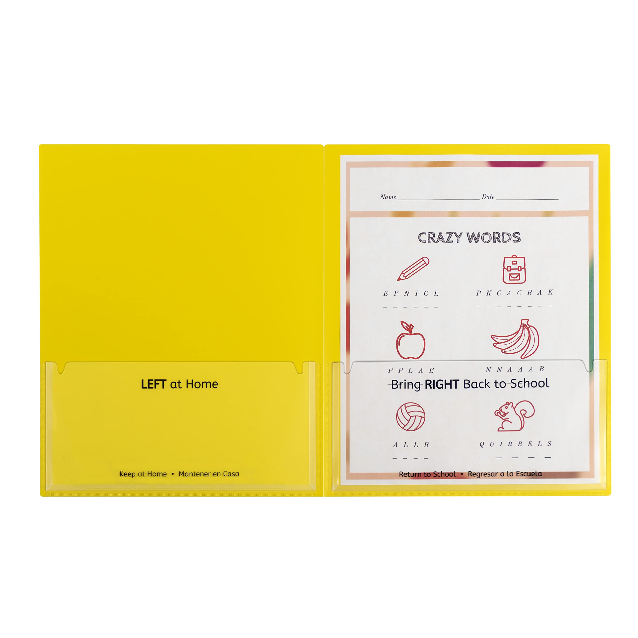 C-Line Classroom Connector School-to-Home Folders, Yellow, 25 per Box (32006)