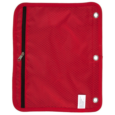 Five Star Zipper Pouch, Pencil Pouch, Pen Holder, Fits 3 Ring Binders, Red / Gray (50642BE7)