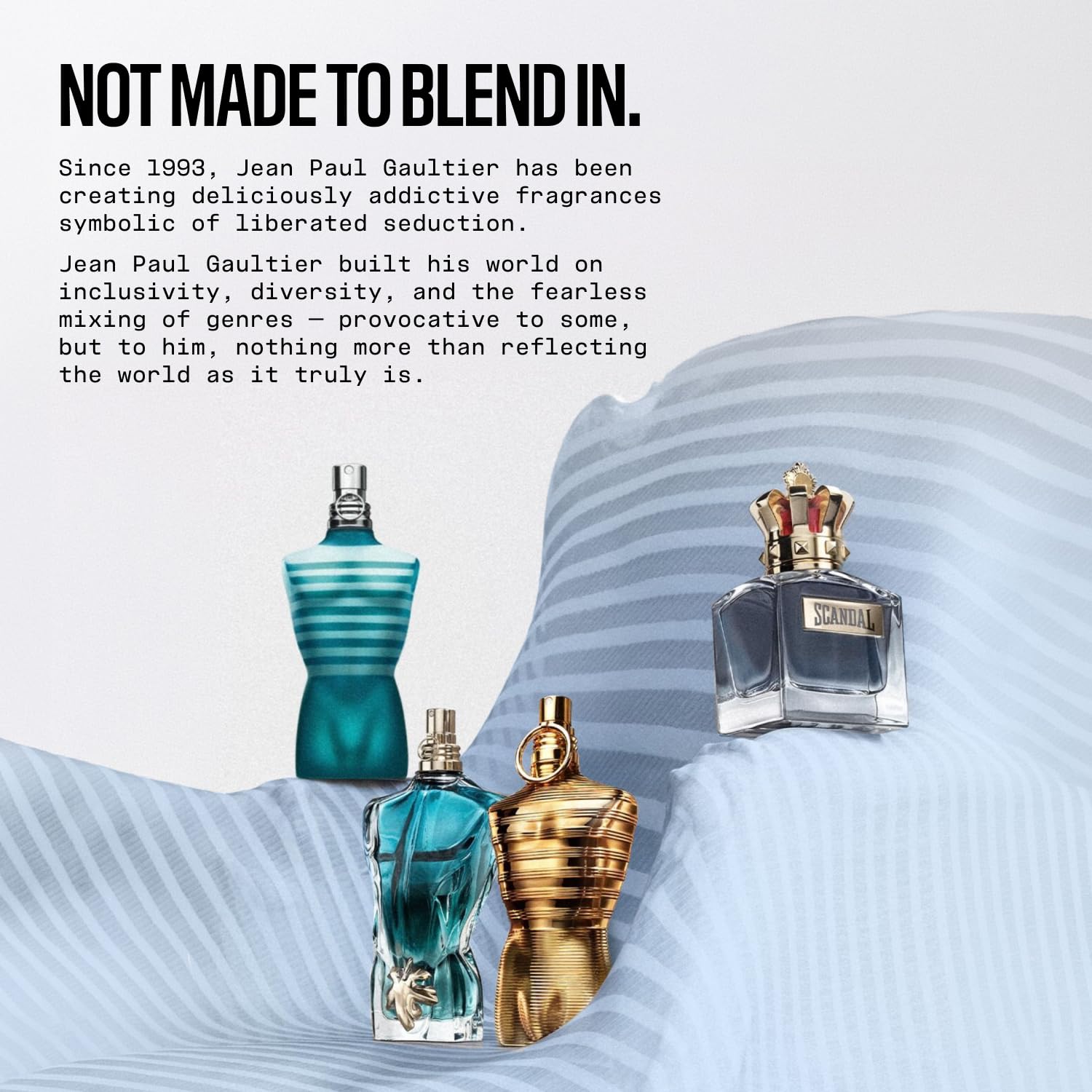 Jean Paul Gaultier Le Male Eau de Toilette - Long Lasting Amber Aromatic Cologne for Men with Fresh Mint, Lavender & Sensual Vanilla - Luxury Men's Cologne Spray, 4.2 oz