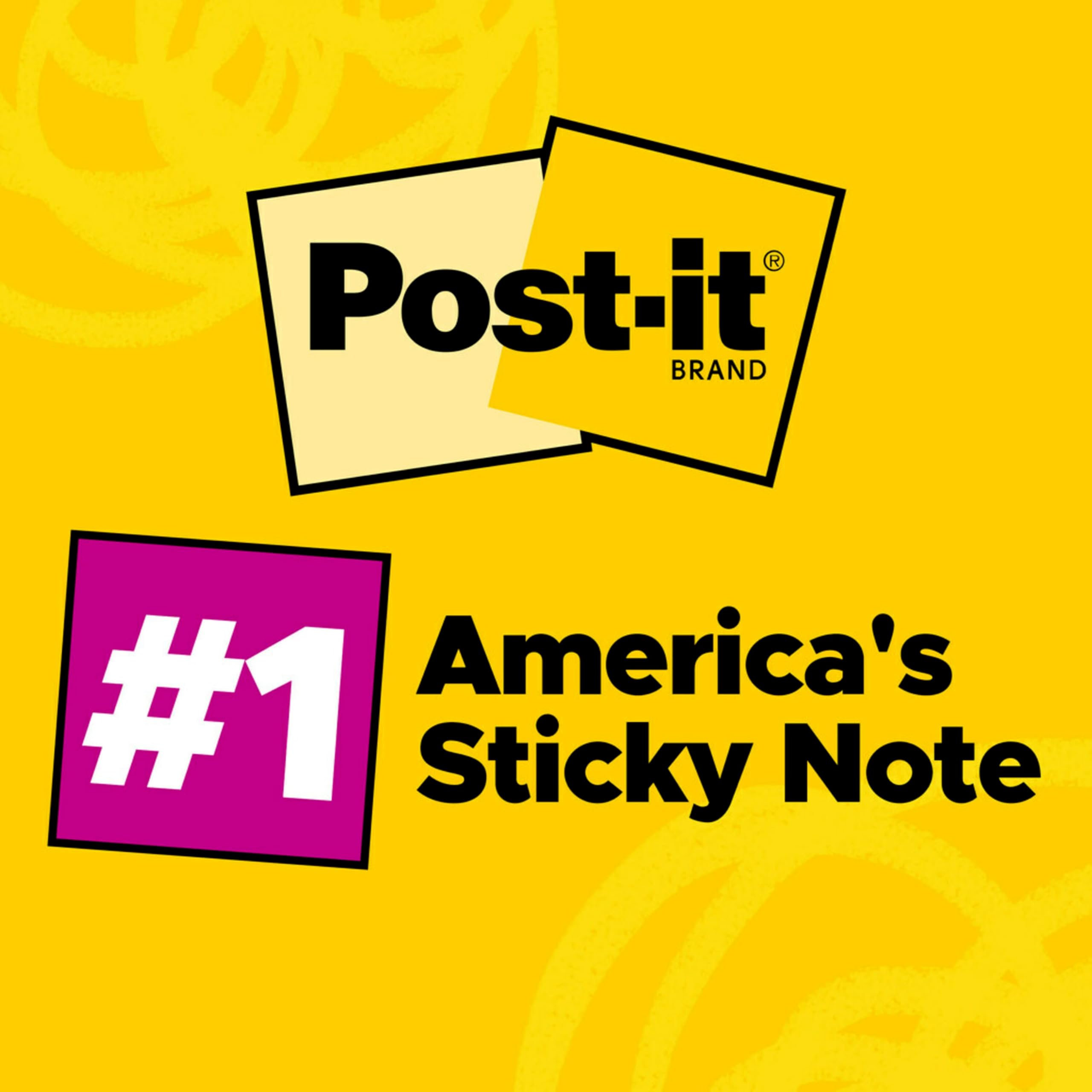 Post-it Notes, 3 in x 3 in, 12 Lined Sticky Notes Pads, 100 Sheets per Pad, The Iconic Canary Yellow Note, New Year Organization or Second Semester School Supplies