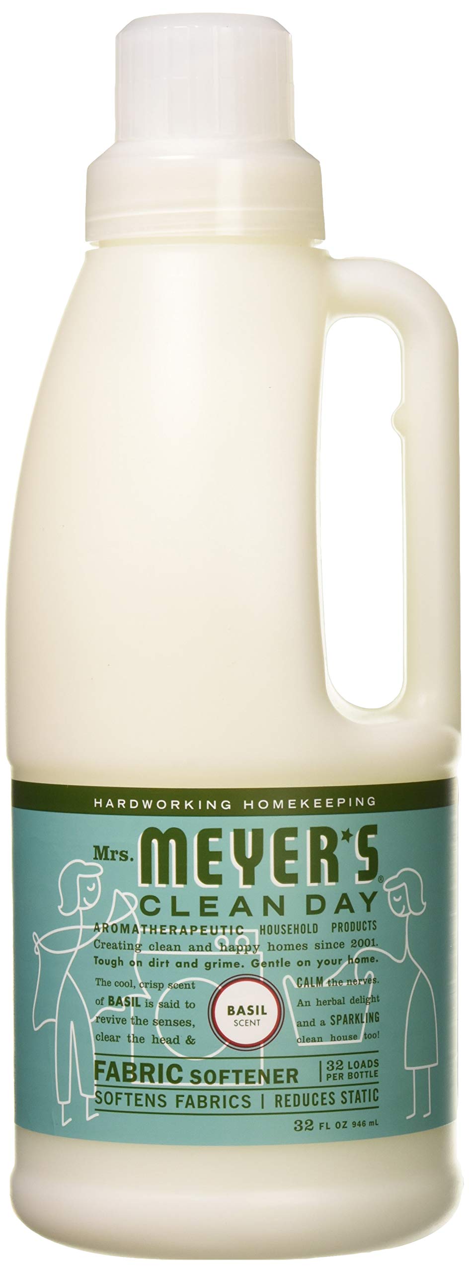 Mrs. Meyer'S Liquid Fabric Softener Biodegradable Basil 32 Oz