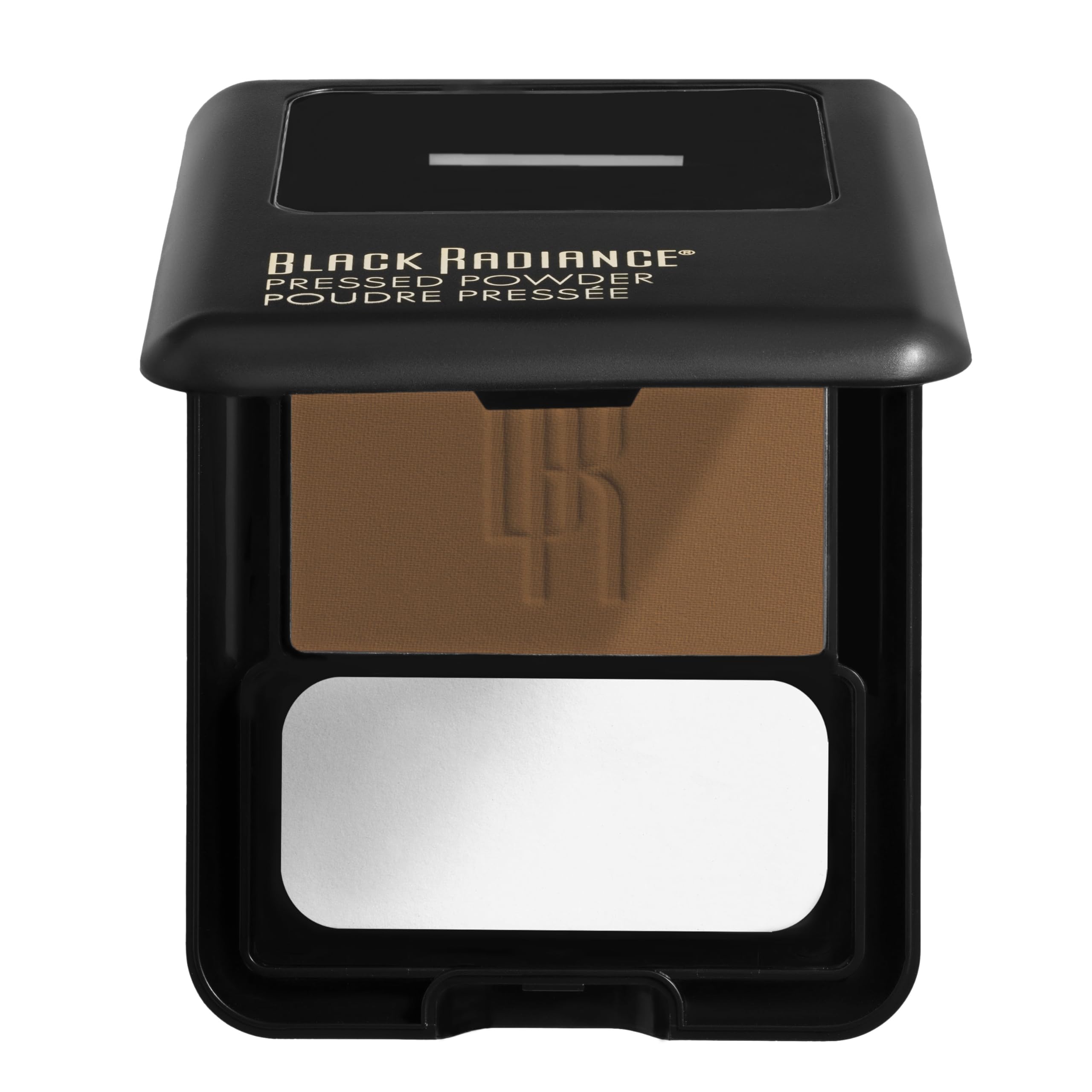 Black Radiance Pressed Powder, Pigment-Rich Matte Finish for Medium Skin Tones, Oil-Absorbing Compact with Mirror & Sponge - Bronze Glow