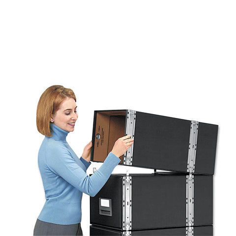 Bankers Box 6 Pack STAXONSTEEL Maximum Space Saving Filing Cabinet, Stacks 10 High, Steel Frame, Letter, Black