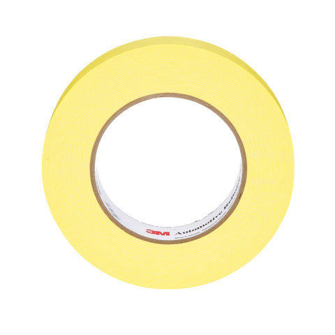 3M Automotive Refinish Masking Tape 06653, 388N, Yellow Color, Water Resistant, Multi-Purpose, 24 mm x 55 m