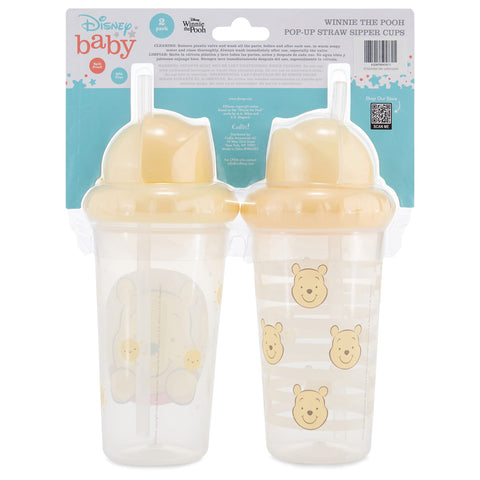 Disney Toddler Sippy Cups for Boys and Girls | 10 Ounce Sippy Cup Pack of Two with Straw and Lid | Durable Blue Leak Proof Travel Water Bottle for Toddlers