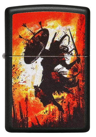 Zippo Warrior Sword and Shield Black Matte Pocket Lighter