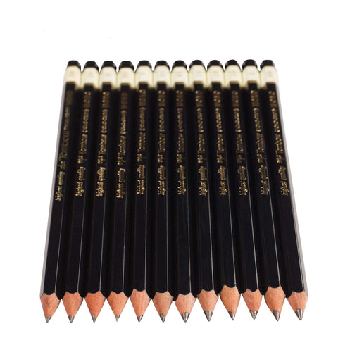 Tombow 51523 MONO Drawing Pencil Set, Assorted Degrees, 12-Pack. Professional Quality Graphite Pencil Set with Eraser and Sharpener