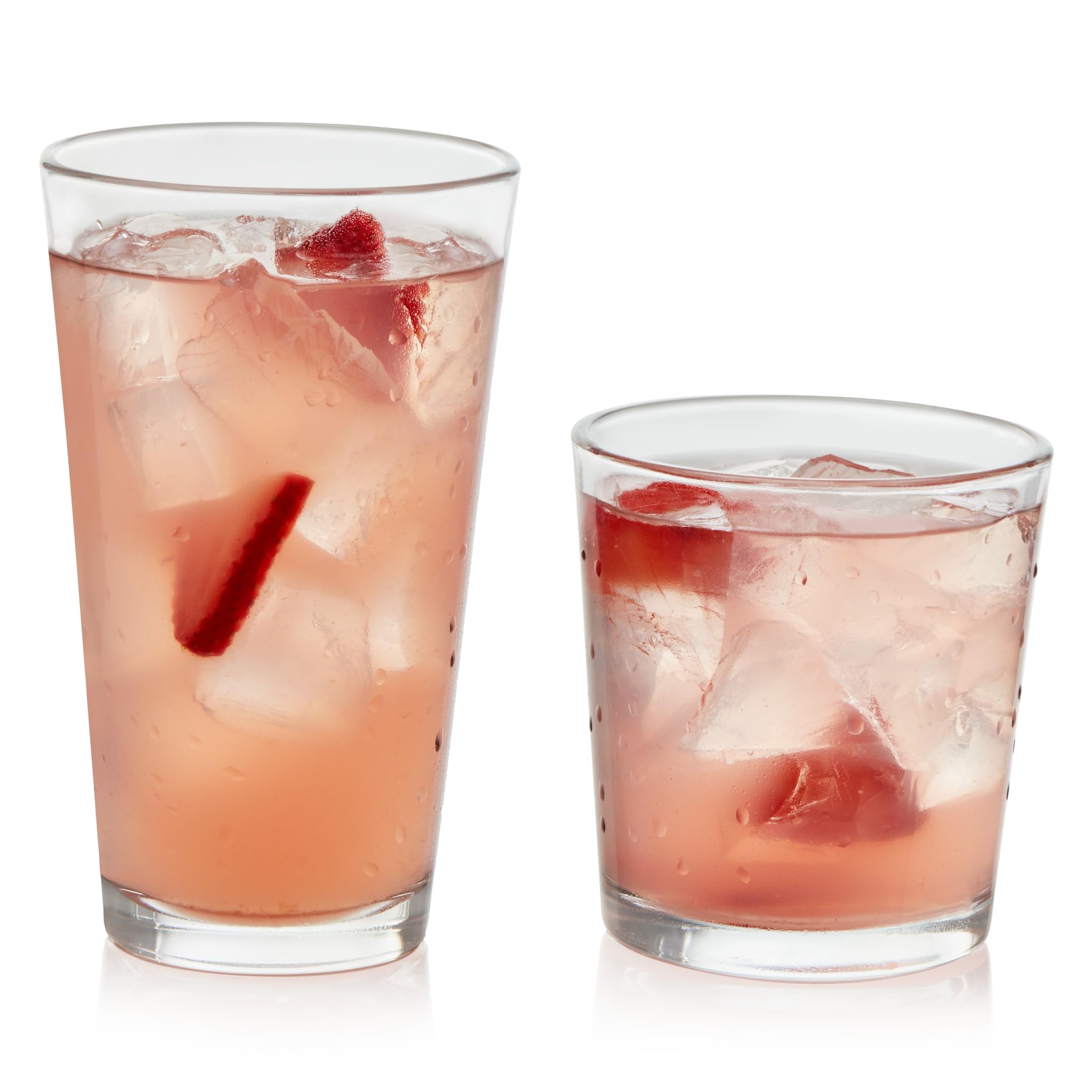 Libbey Flare Rocks, Glass Tumbler Set, Stylish Lead-Free Drinking Glasses Set of 16, Dishwasher-Safe Glass Cups Set for Daily Use and Parties