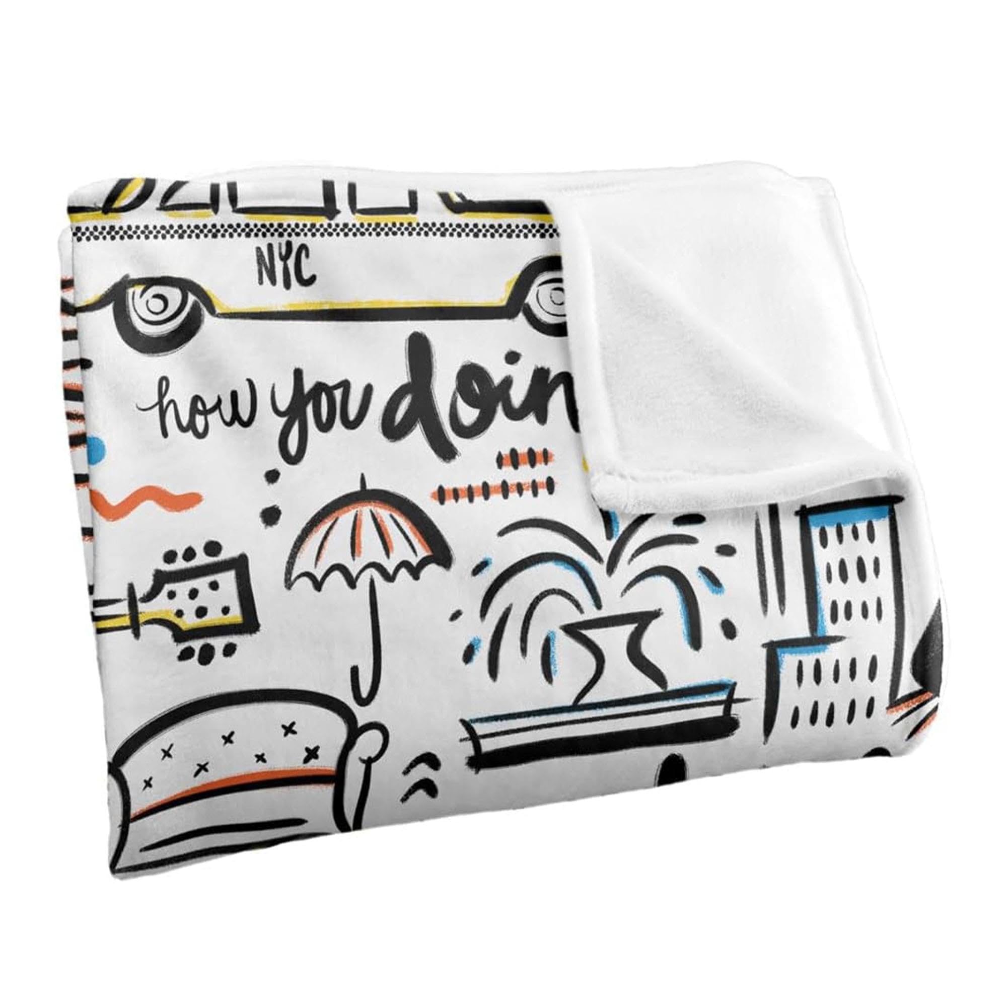 The Northwest Company - Friends TV Show How You Doin' & Pivot NYC Fleece Throw Blanket, Soft and Cozy Lightweight Plush Fabric Bed Cover and Room Décor - Size 45inx 60in
