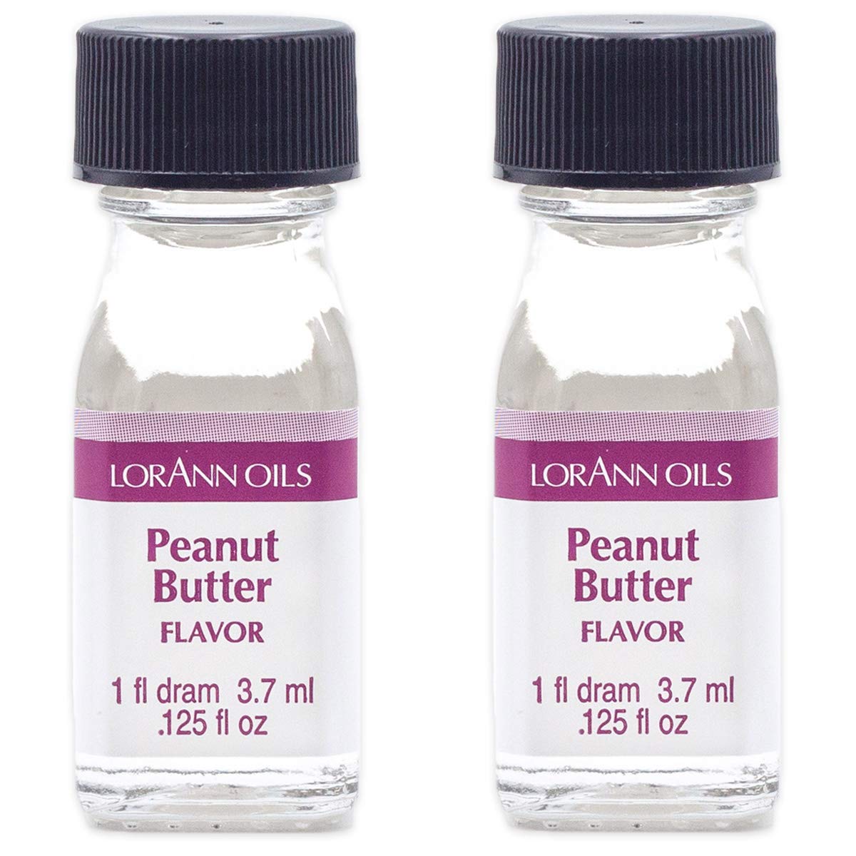 LorAnn Oils Super Strength Flavoring - Used For Candy Making, Flavoring, Baking, Hard Candy, & Flavor Oils - Bold, Natural Flavors 4X Stronger Than Extracts - Peanut Butter, Pack of 2, 0.125 fl oz