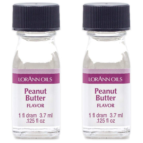 LorAnn Oils Super Strength Flavoring - Used For Candy Making, Flavoring, Baking, Hard Candy, & Flavor Oils - Bold, Natural Flavors 4X Stronger Than Extracts - Peanut Butter, Pack of 2, 0.125 fl oz