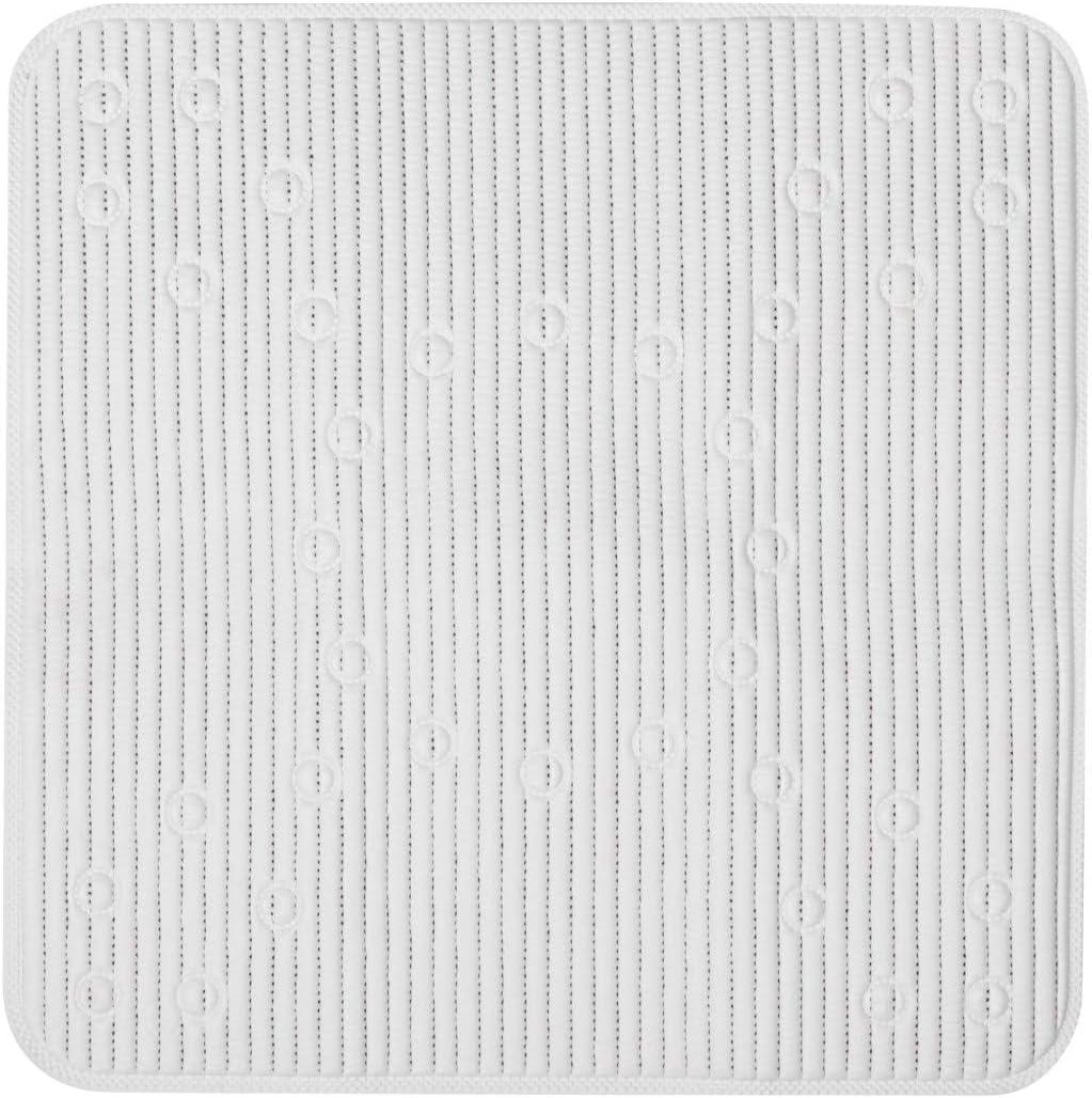 Duck Brand Clorox Cushioned Shower Mat, Non Slip Bathtub Mat with Suction Cups, 21 Inches x 21 Inches, White