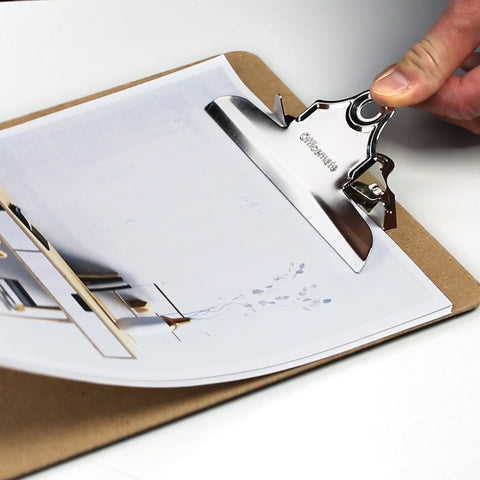 Officemate Recycled Wood Clipboards, Letter Size, 12-Pack with 6″ Rust-Resistant Clips, Durable Hardboard Writing Surface, Made in USA, 9" x 12.5" (83712)