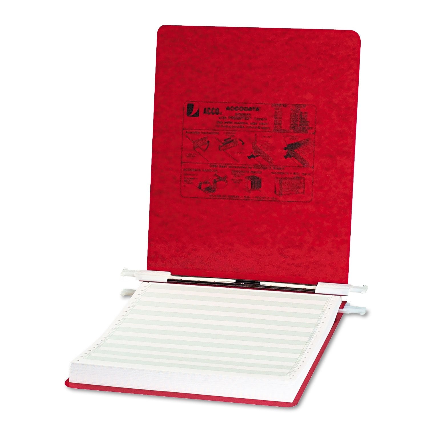ACCO PRESSTEX Covers with Hooks, Unburst, 9 1/2" x 11" Sheets, Executive Red (54119)