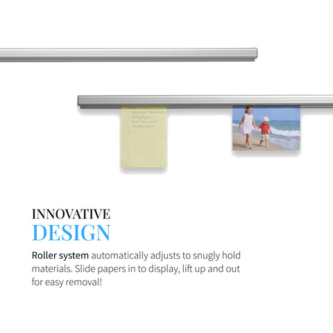 Advantus Aluminum Display Rail, Paper Display Strip and Receipt Holder, Bulletin Board Strip, 6 Ft, Satin Aluminum Finish