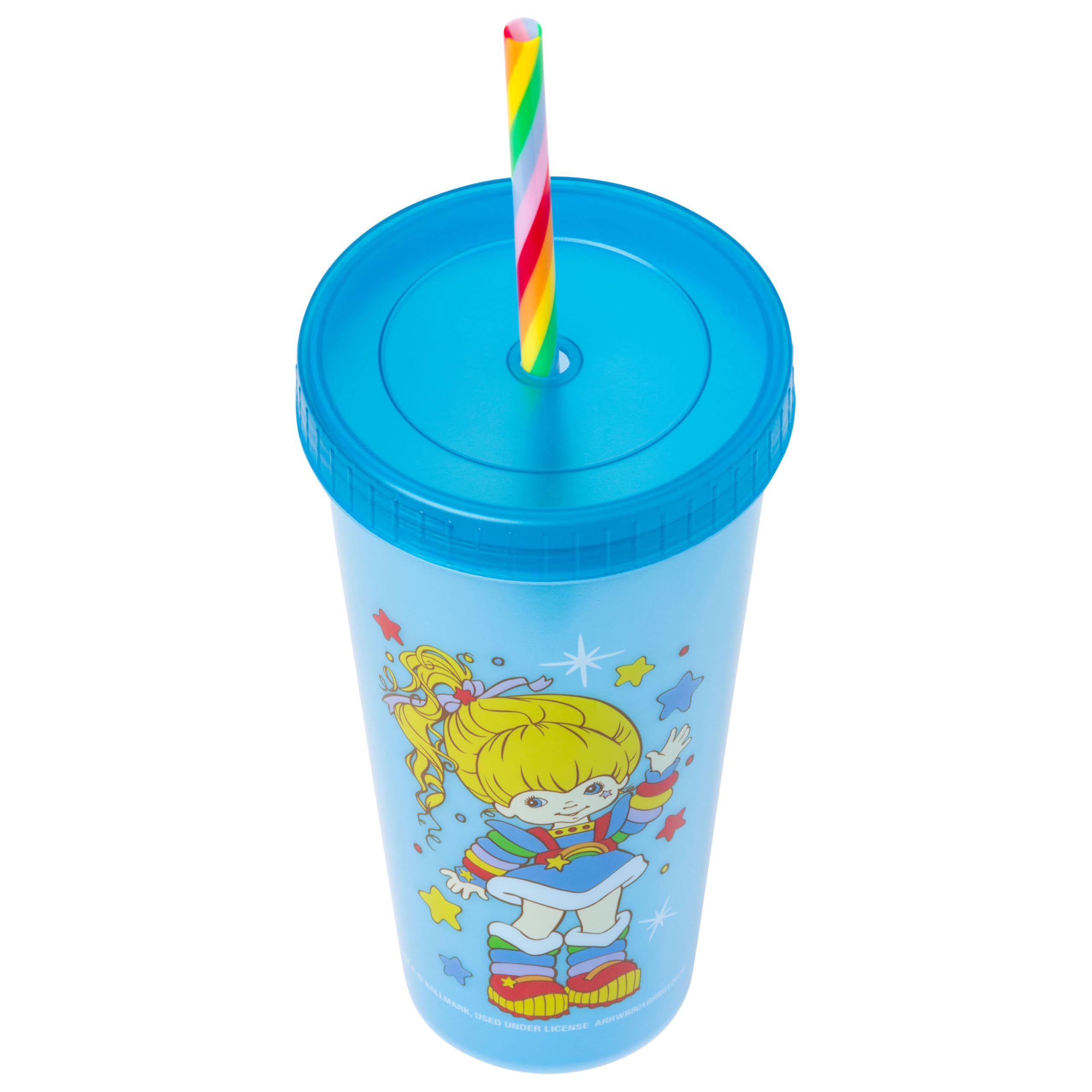 Silver Buffalo Rainbow Brite 4 pack Color Change Plastic Tumbler Set Featuring Rainbow Brite, Patty O’Green, La La Orange, and Shy Violet, 24 Ounces
