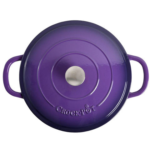 Crock-Pot Artisan Enameled Cast Iron Braiser W/Lid, 5 Quart, Lavender Purple