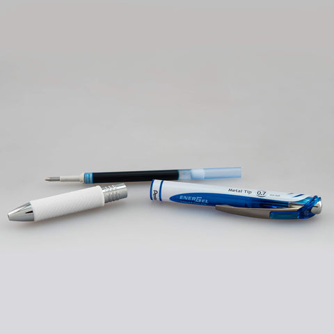 Pentel EnerGel Pearl Deluxe RTX Retractable Liquid Gel Pen, (0.7mm), Accent, Blue Ink, 2 Pack (BL77WBP2C)