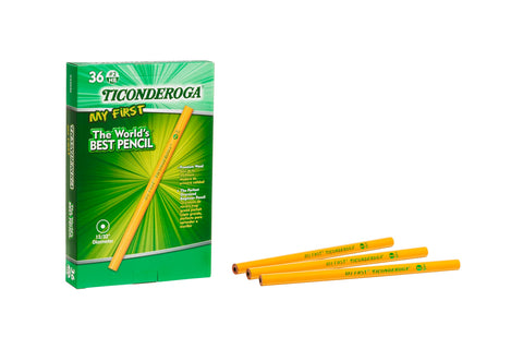 Ticonderoga My First Wood-Cased Pencils , #2 HB Soft, Without Eraser, Yellow, 36 Count (X33036)