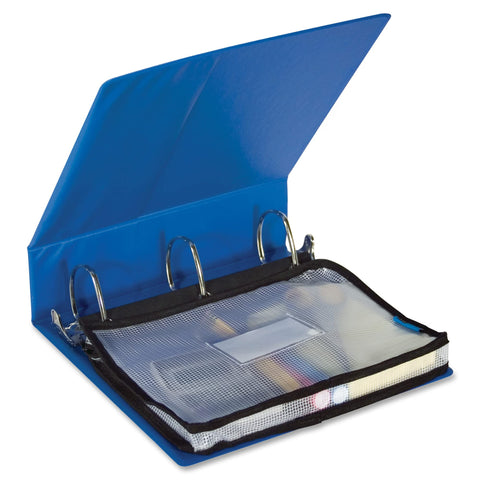 Advantus Expanding Zipper Pouch, 13 x 9.25, Black/Clear