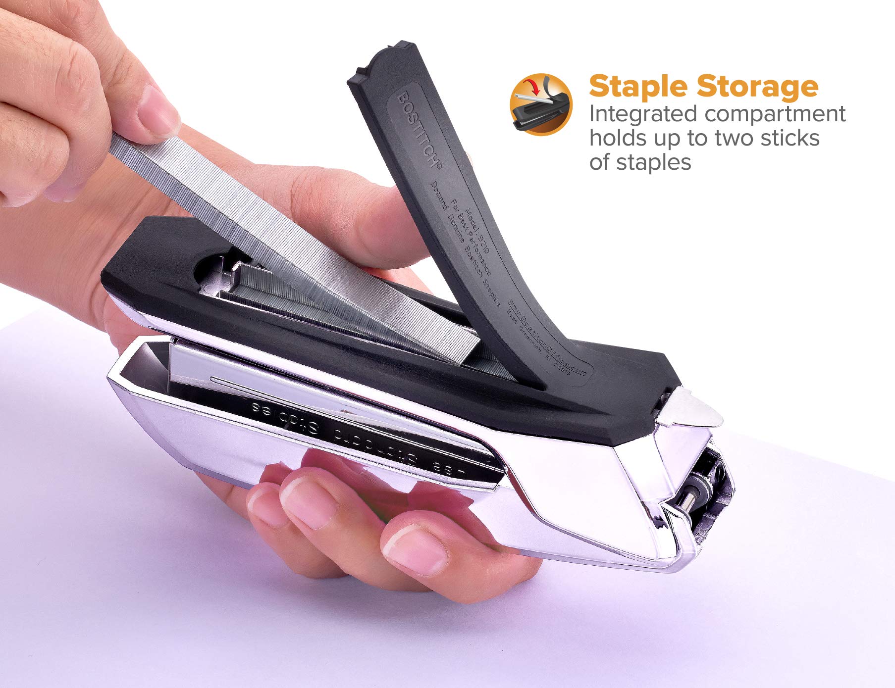 Bostitch Office Ascend 3 in 1 Stapler Integrated Remover & Staple Storage, 42 Staples Included, 2 Sheet Capacity, Lightweight, Blue