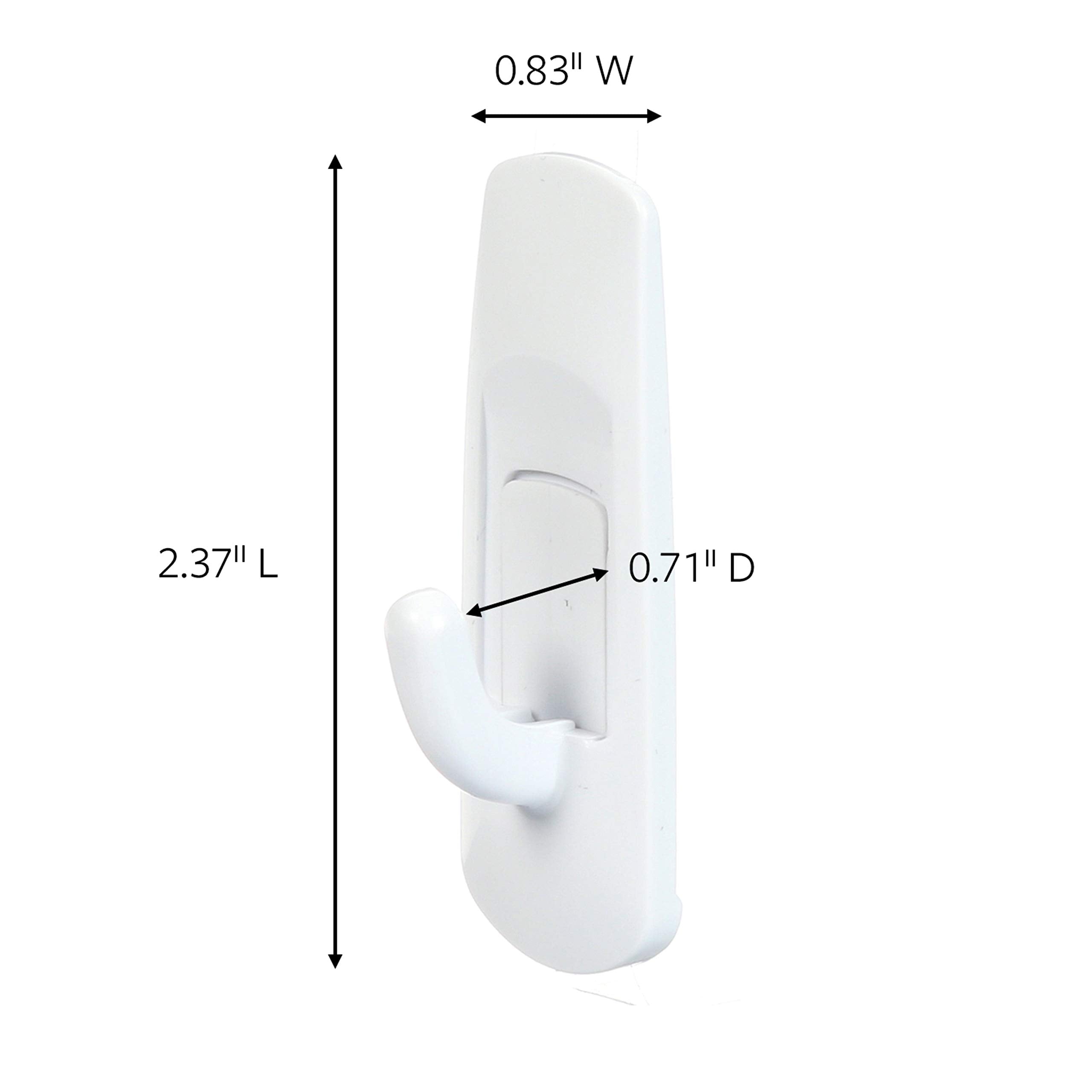 Command Small Utility Hooks, White, 6-Hooks, Organize Damage-Free