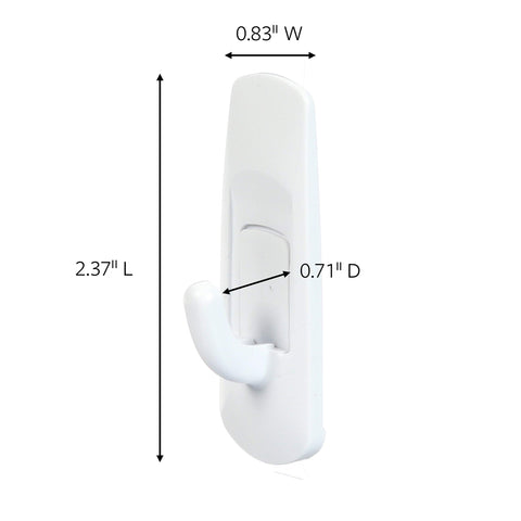 Command Small Utility Hooks, White, 6-Hooks, Organize Damage-Free