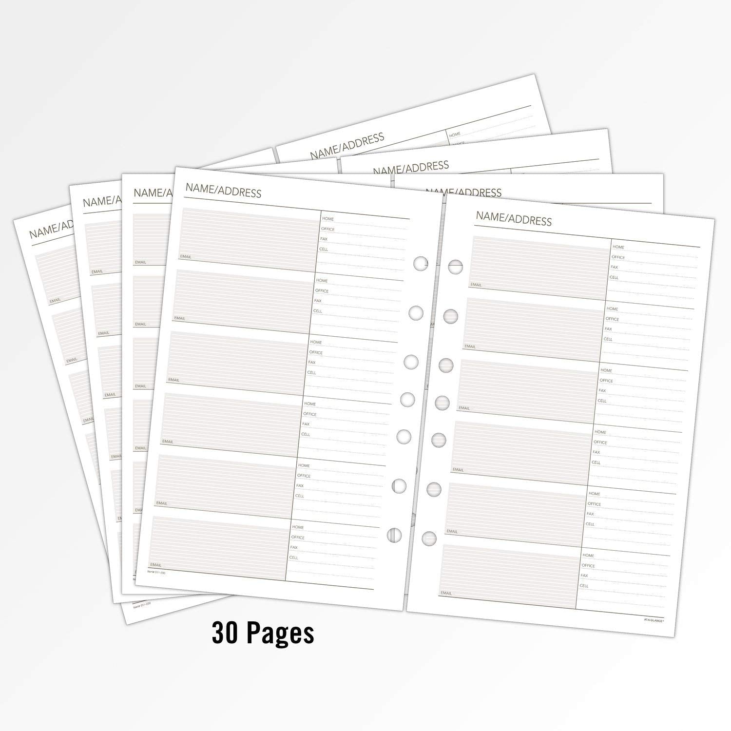 AT-A-GLANCE Day Runner Telephone and Address Pages, Refill, Loose-Leaf, Undated, for Planner, 5-1/2" x 8-1/2", Size 4, 32 Sheets/Pack (011-230)