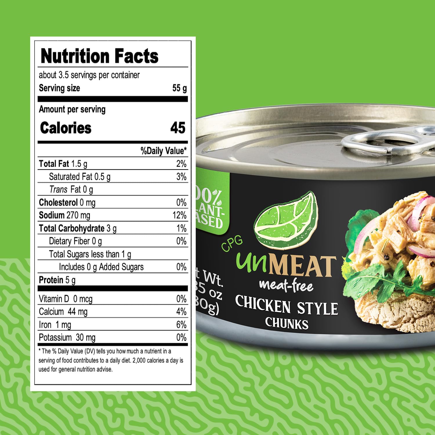 unMEAT Plant Based Meat | Easy to Prepare Plant Based Protein | Vegan Meat with Less Calories, Chicken Style Chunks, (Pack of 1)