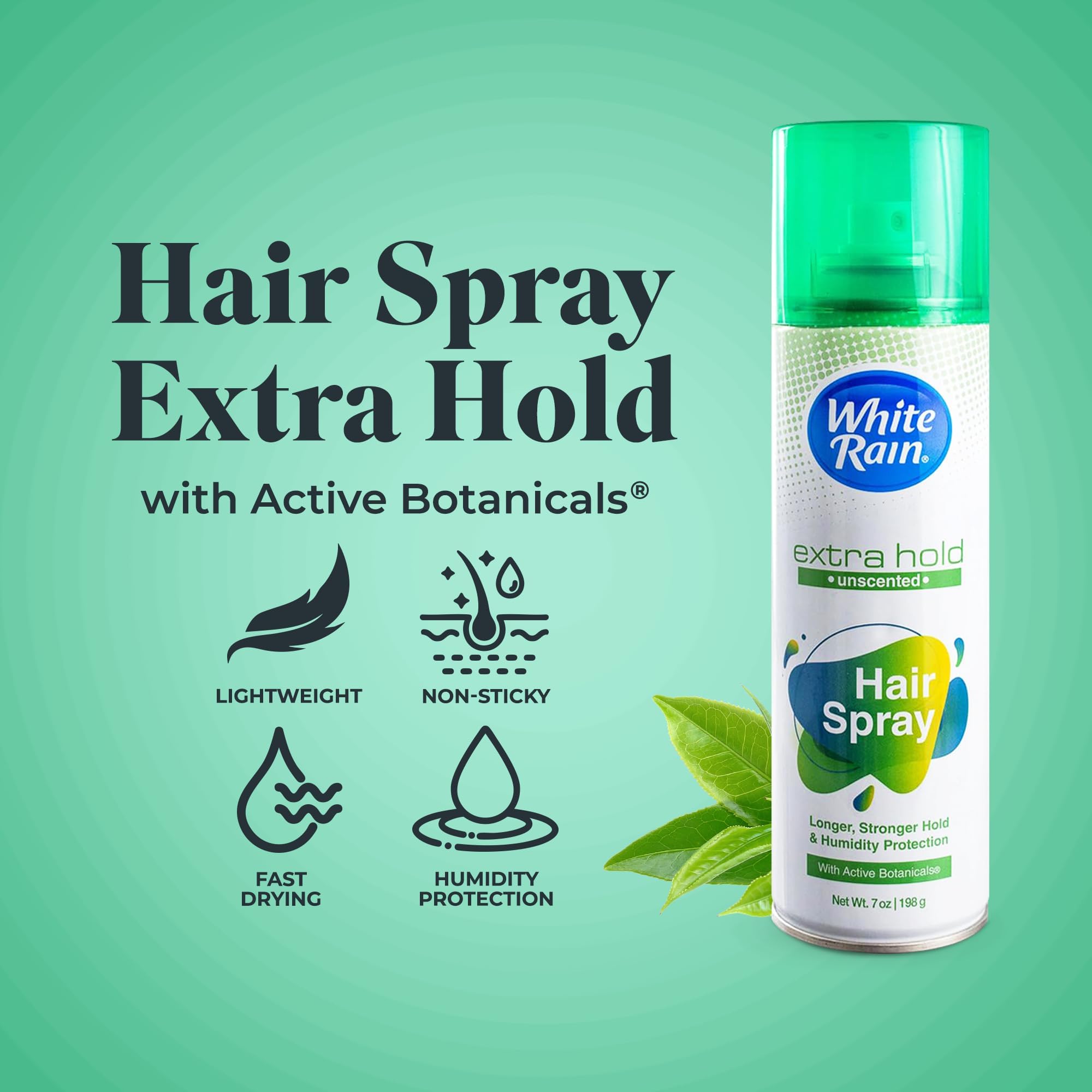 White Rain Aerosol Hairspray Unscented, Extra Hold 7 oz (Pack of 2)