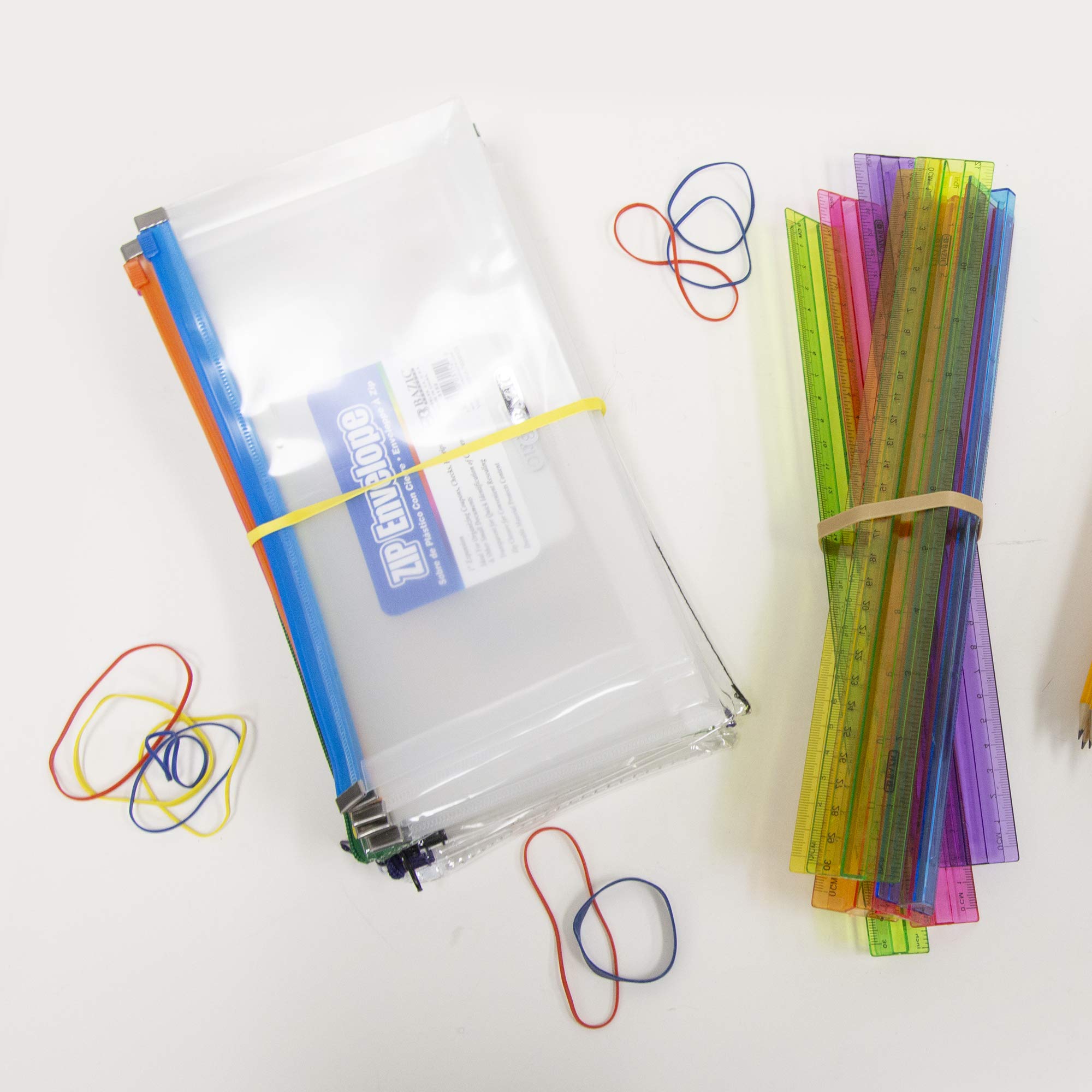 BAZIC Assorted Dimensions 227g/0.5 lbs. Rubber Bands, Multi Color