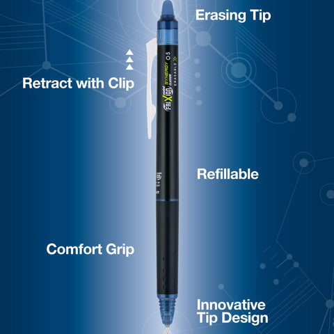 PILOT Frixion Point Synergy Clicker Retractable & Erasable Gel Ink Pens, 0.5mm Extra Fine Point, Assorted Colors, 3-pack