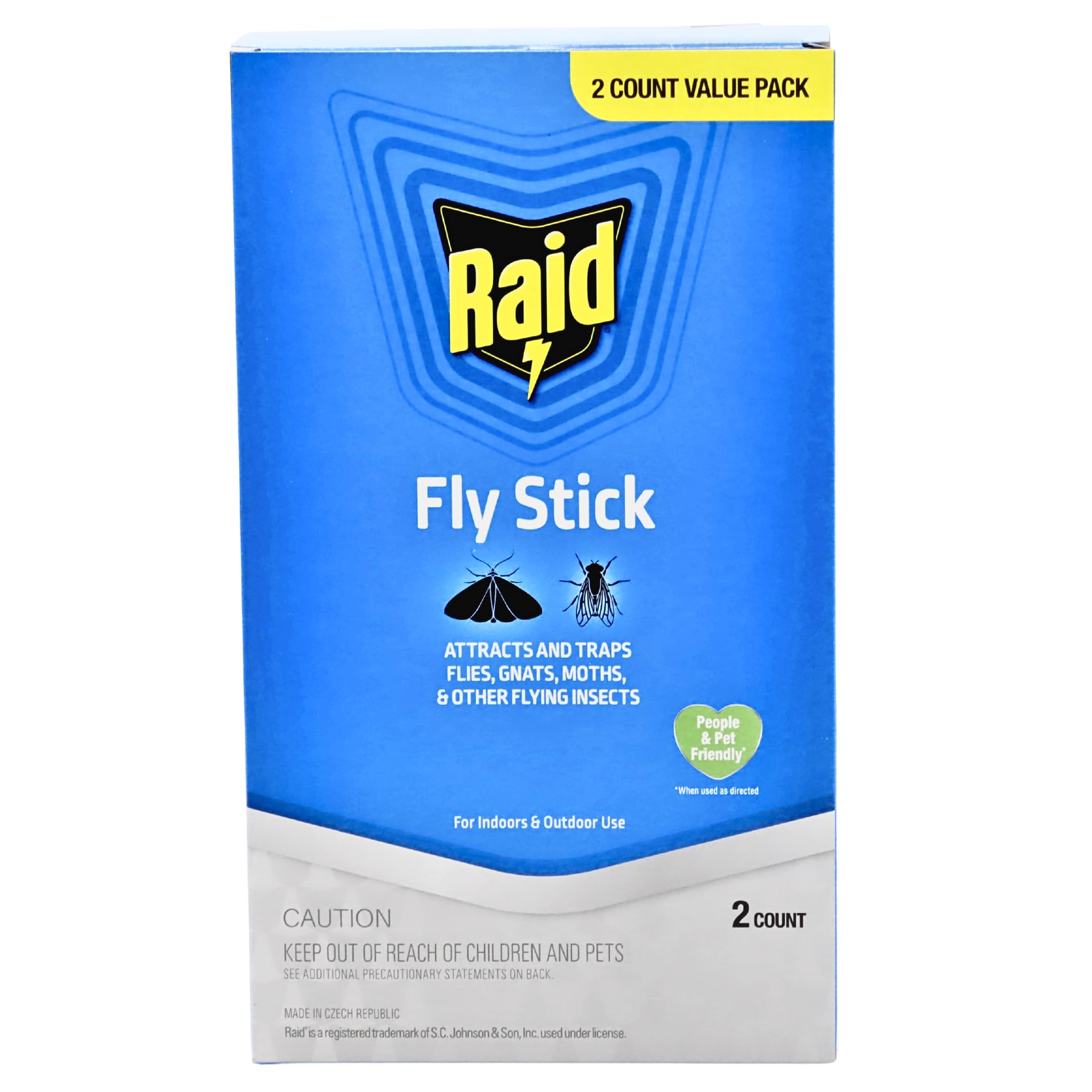 Raid Jumbo Fly Sticks with Metallic Lure (2 Pack)