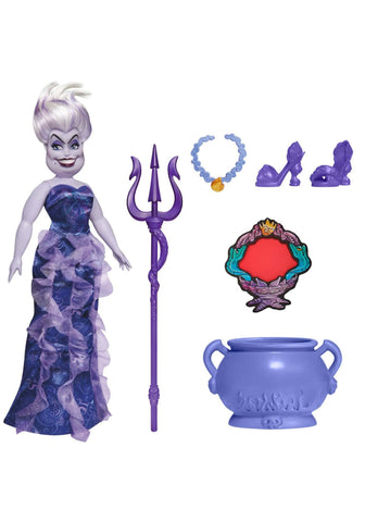 Disney Princess Villains Ursula Fashion Doll, Accessories and Removable Clothes, Disney Villains Toy for Kids 5 Years Old and Up