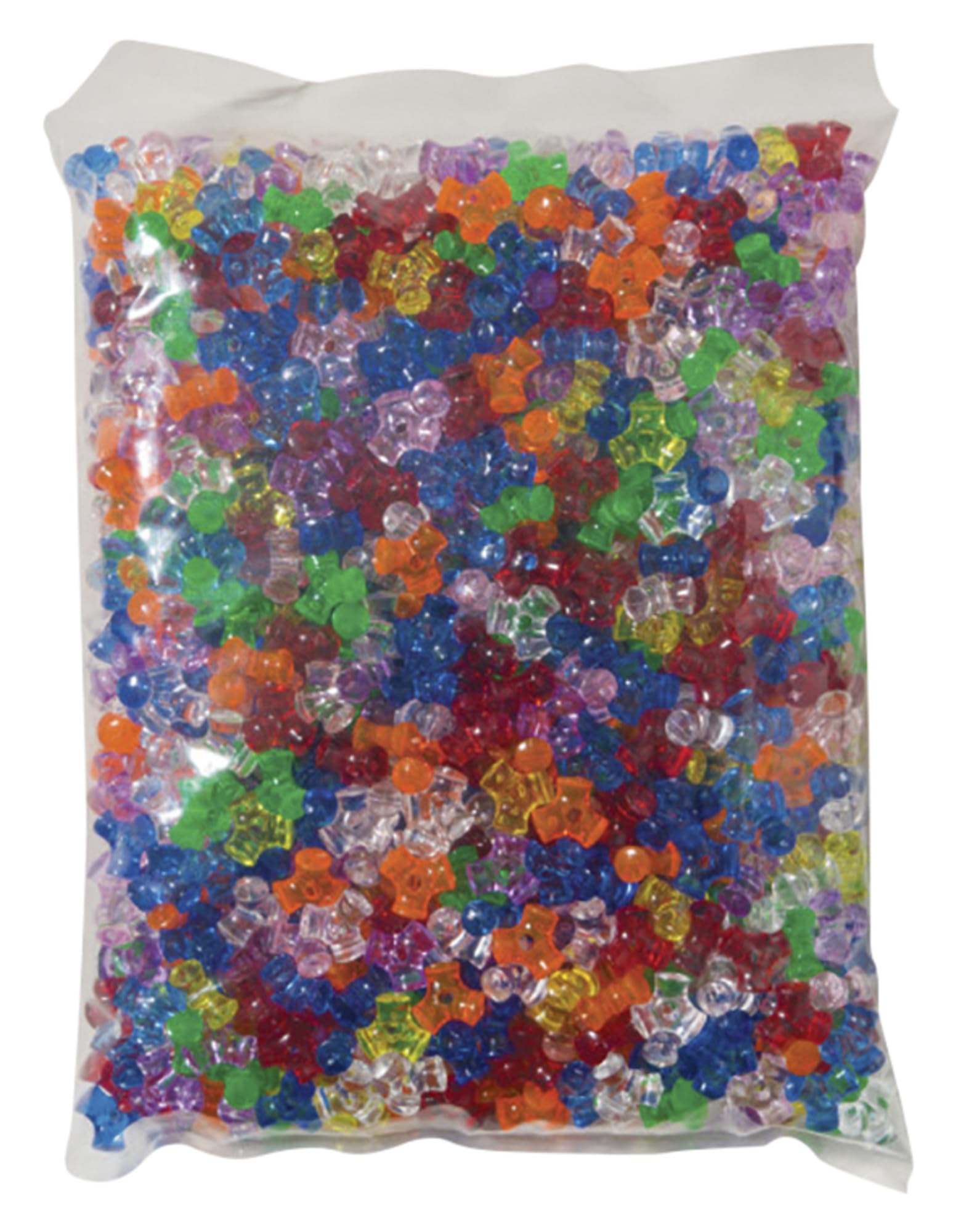 Creativity Street Plastic 3-Sided Tri-Bead Assortment, 0.43 in, Assorted Transparent Color, Pack of 1000
