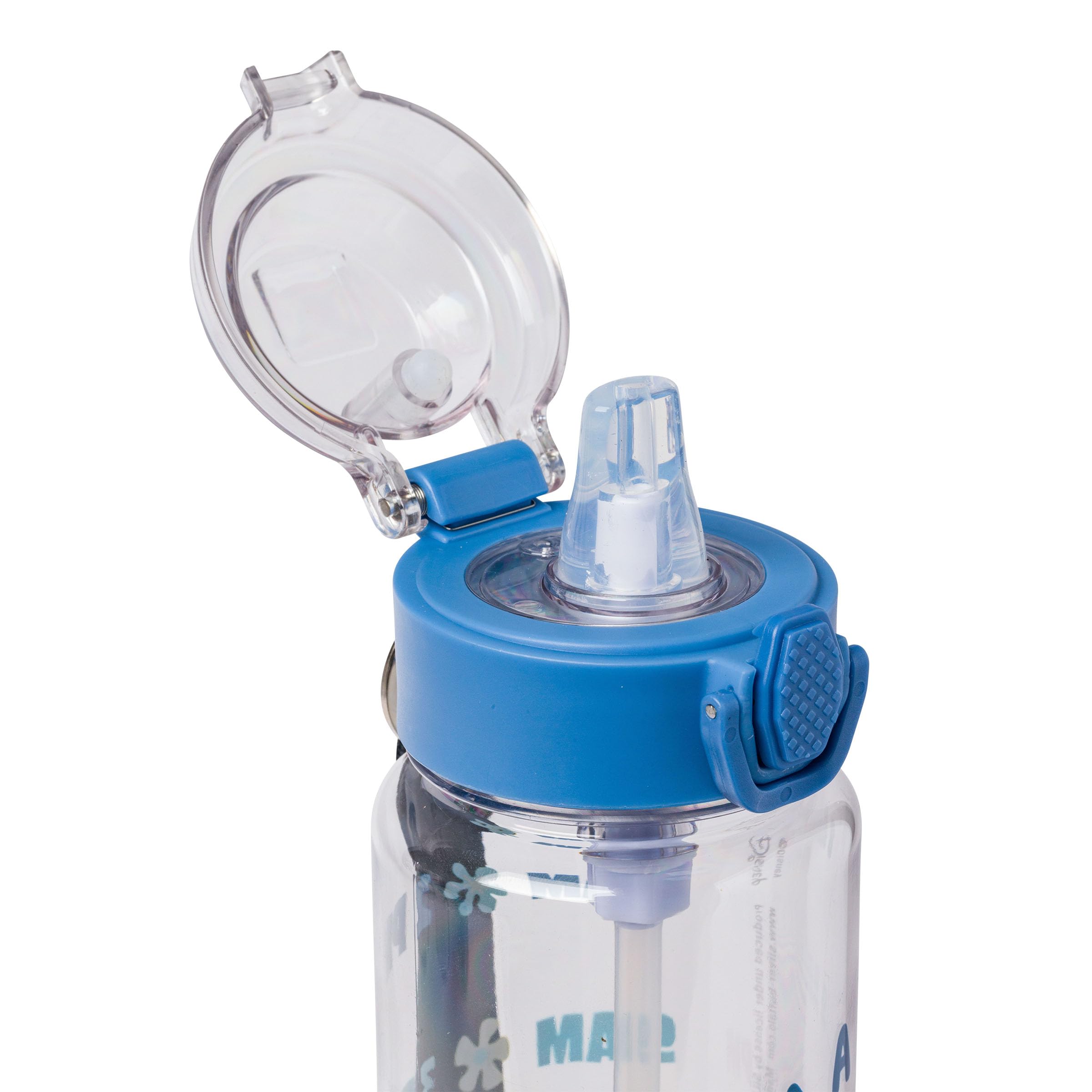 Silver Buffalo Disney Lilo and Stitch Aloha Chillin' Hydration Tracker Schedule Plastic Water Bottle with Locking Lid and Strap, 33 Ounces