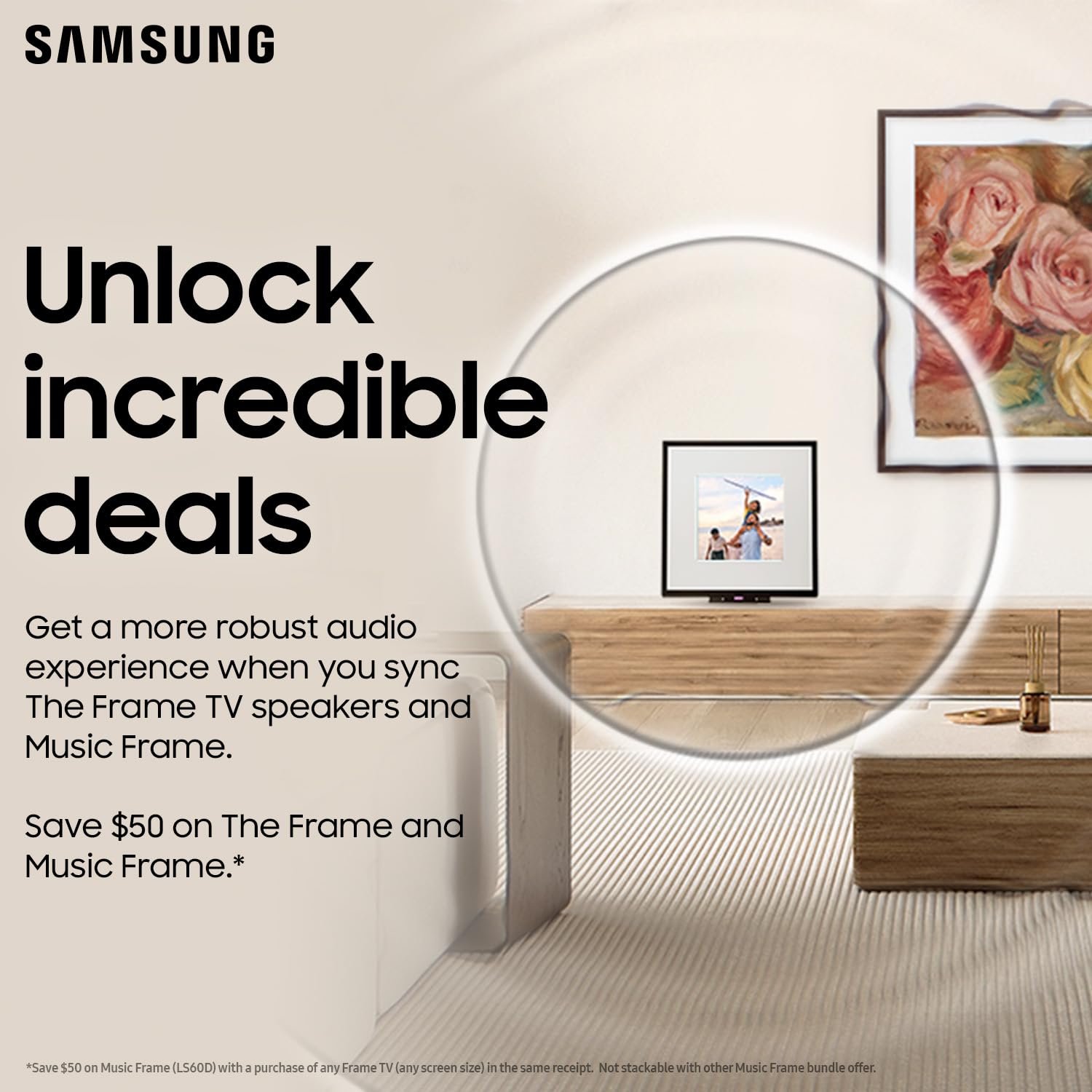 SAMSUNG 65-Inch Class QLED 4K LS03D The Frame Series Quantum HDR Smart TV w/Dolby Atmos, Art Mode, Anti-Reflection, Customizable Frame, Slim Fit Wall Mount with Alexa Built-in (QN65LS03D, 2024 Model)