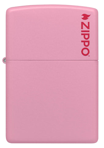 Zippo Pink Matte Logo Pocket Lighter