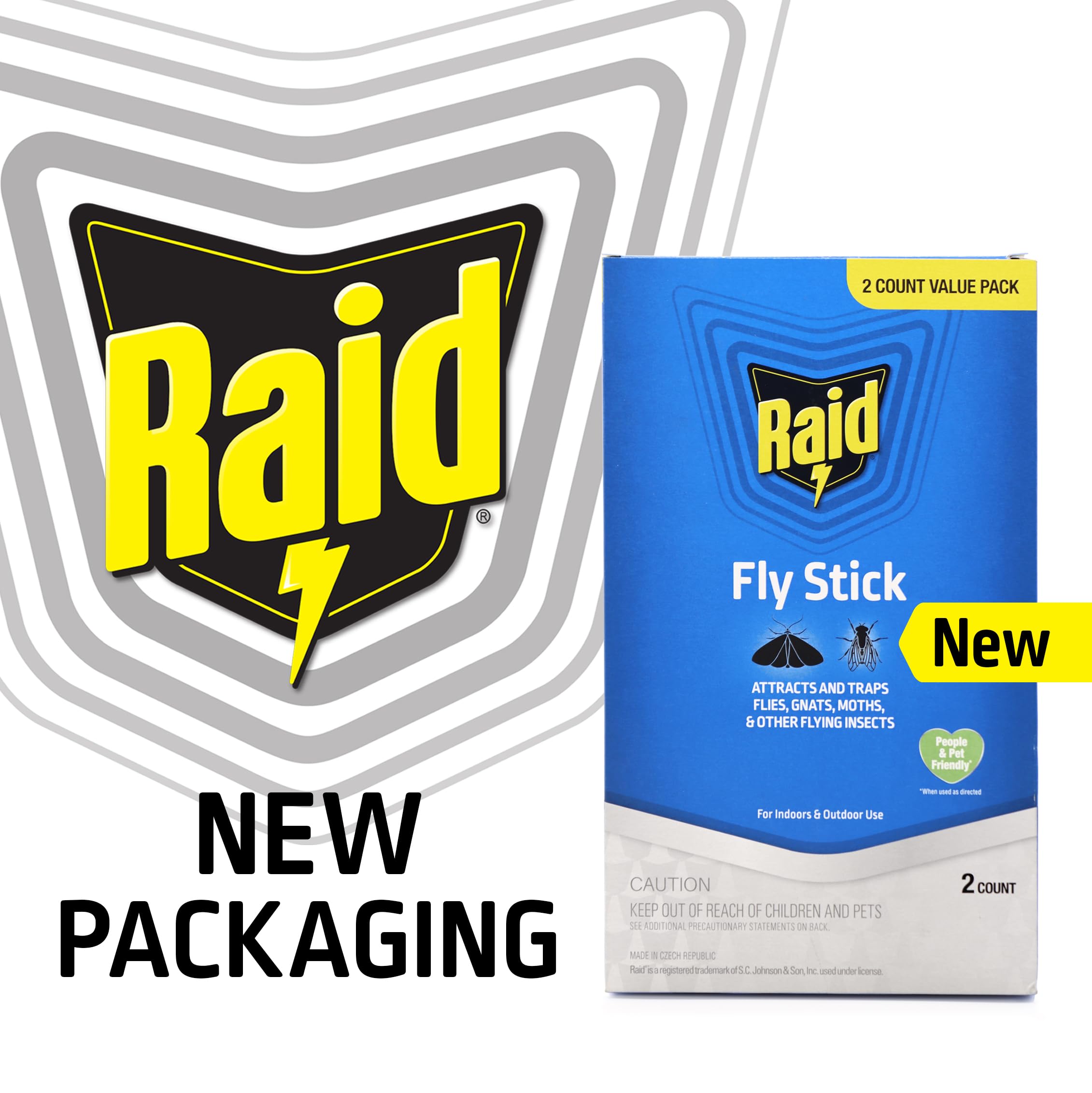 Raid Jumbo Fly Sticks with Metallic Lure (2 Pack)