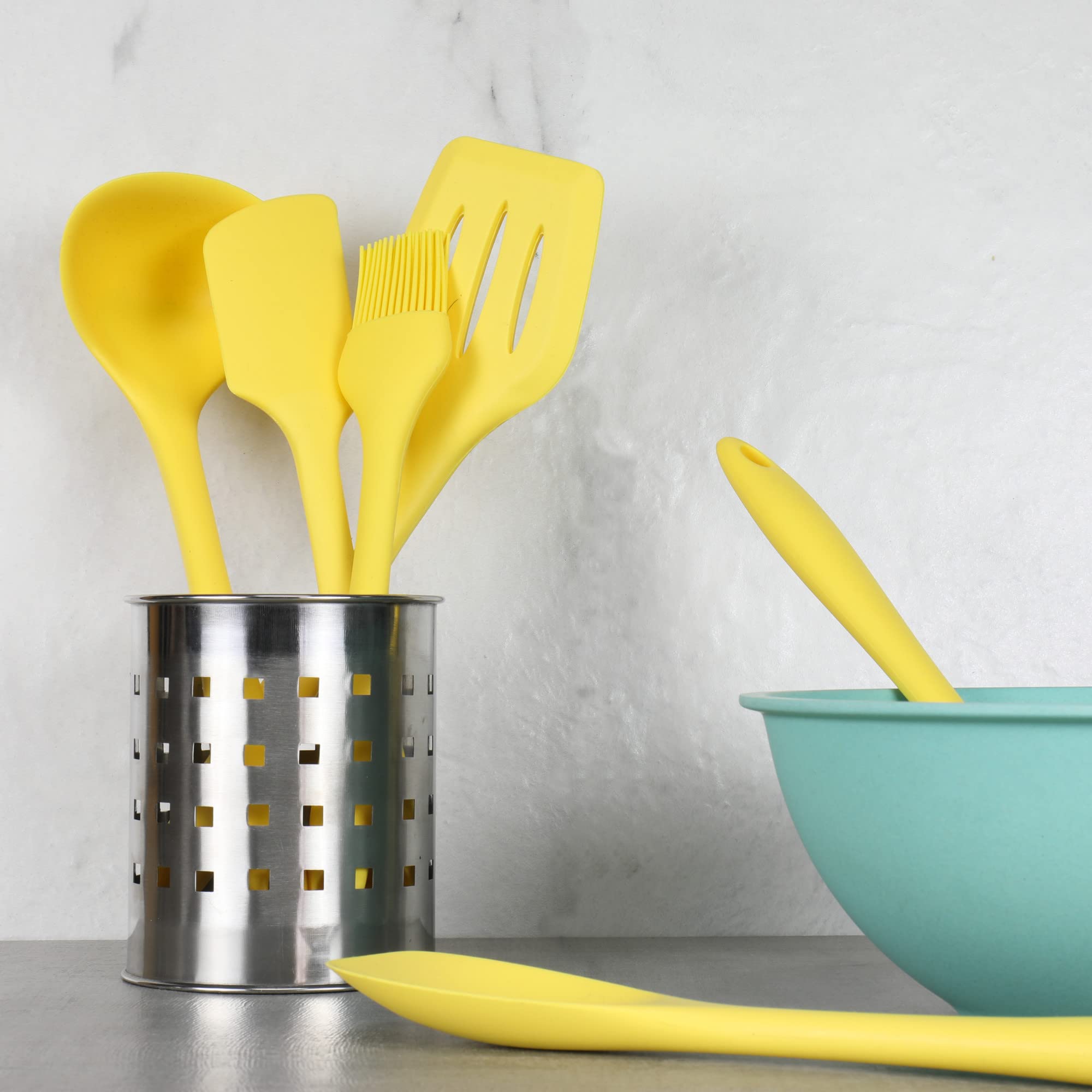 Chef Craft Premium Silicone Basting Spoon, 11", Yellow
