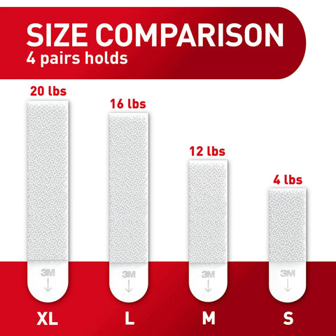 Command Picture & Frame Hanging Strips Heavy Duty, Large, White, Holds 16 lbs, 4-Packs, 6-Pairs/Pack (24 Pairs Total)