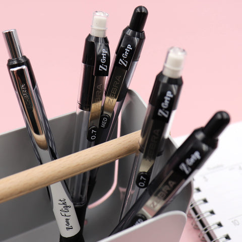 Zebra Pen Z-Grip Retractable Ballpoint Pen, Smooth-Flowing Ink, Fine Point, 0.7mm, School & Office Supplies, Ideal for Note-Taking, Journal and Planner Use, Black Ink, 30-Pack (25130)