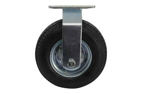 Shepherd Hardware 9795 8-Inch Pneumatic Caster Wheel, Rigid Plate, Steel Hub with Ball Bearings, 5/8-Inch Bore Centered Axle , Black