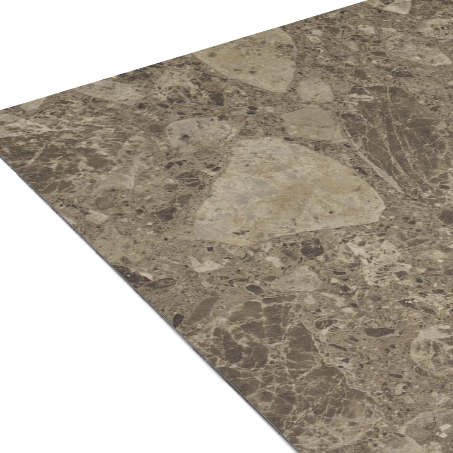 Nexus Self Adhesive 12-Inch Vinyl Floor Tiles, 20 Tiles - 12'' x 12'', Emporador Marble Peel & Stick, DIY Flooring for Kitchen, Dining Room, Bedrooms Bathrooms by Achim Home Decor, Taupe and Brown